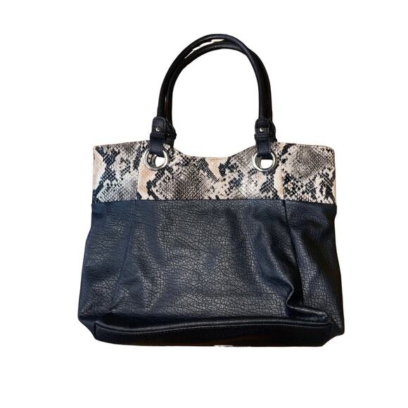 Nine West Snake Print Shoulder Handbag Purse Chic 90s Y2K - Picture 2 of 5